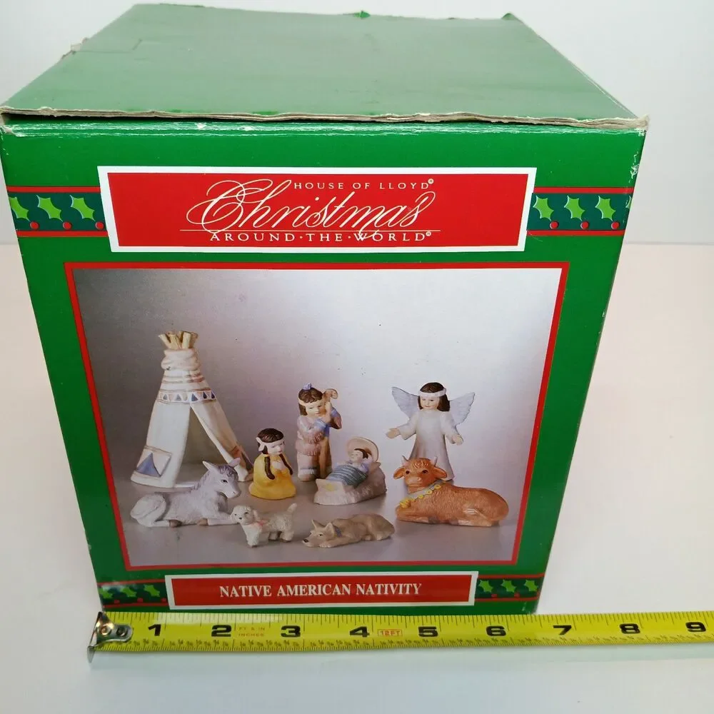 Vintage House Of Lloyd 1992 Christmas Around The World Native American 9 pc Set